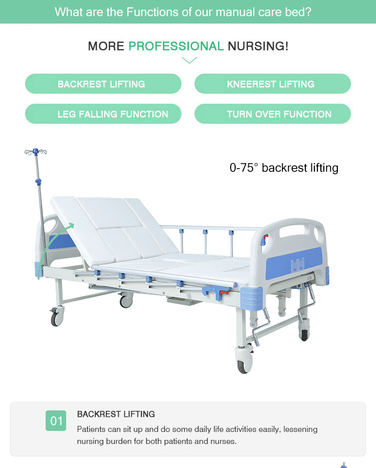 Multi functional manual home care bed